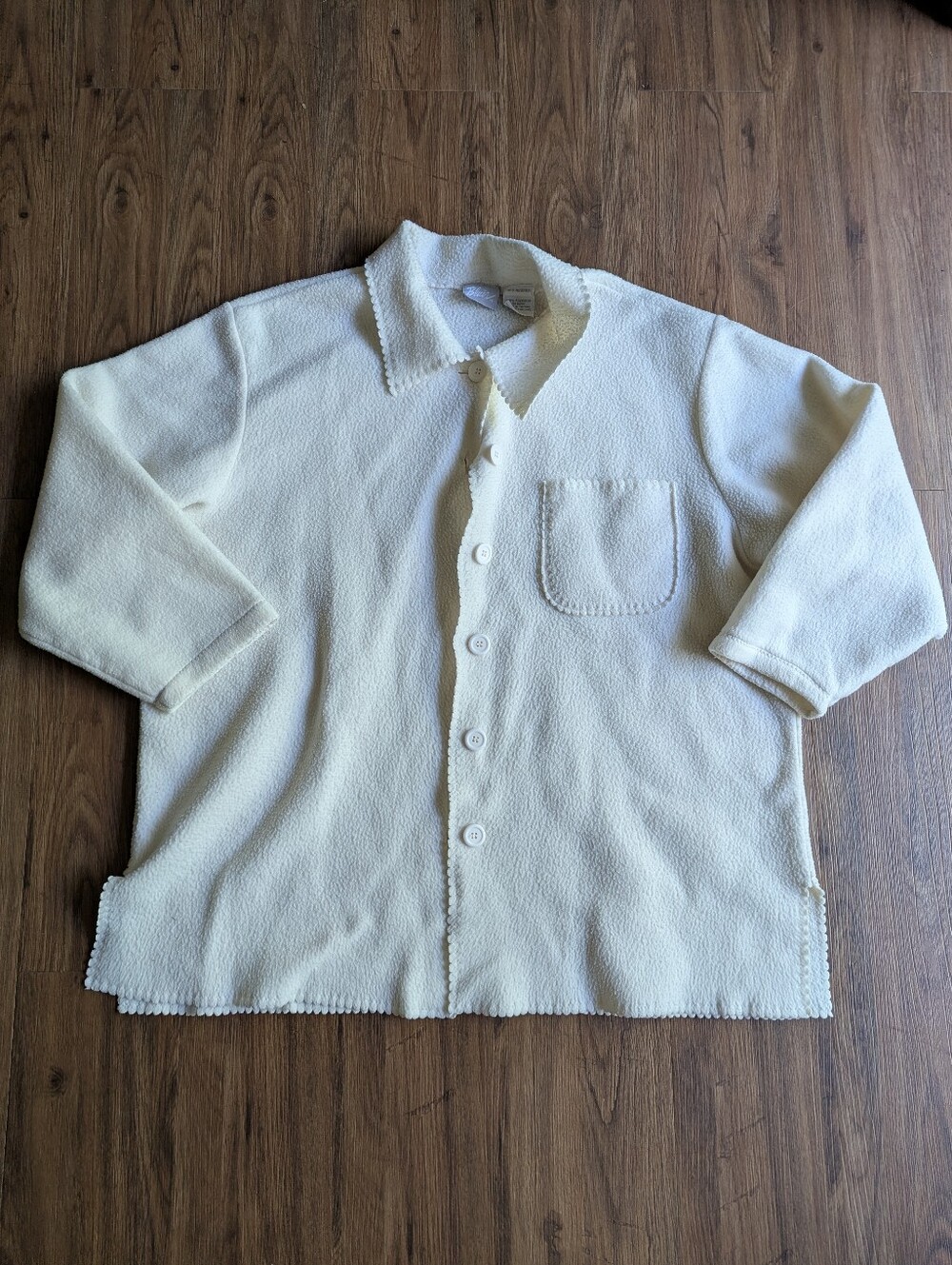 Blair Off-White Cozy Button-Up Shacket Sz XL